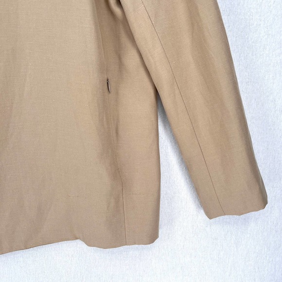 ENZA COSTA Twill Belted Jacket Womens Small Clay Tan Linen Blazer Wrap NEW - Picture 12 of 16